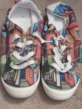 Women’s Multi-Color Canvas Sneakers with White Laces